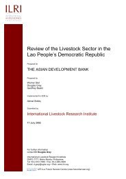 Review of the Livestock Sector in the Lao - CIAT Home - cgiar