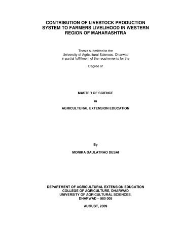 contribution of livestock production system to farmers livelihood