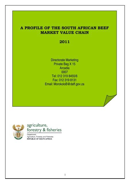 Livestock: Beef Market Value Chain Profile - Department of ...