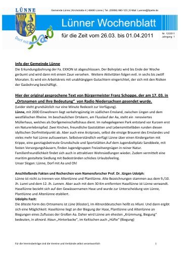 Neu Lünner Wochenblatt - Samtgemeinde Spelle