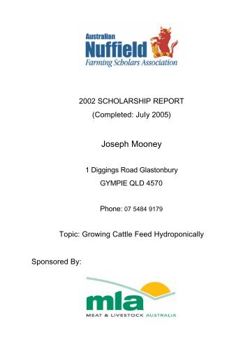 Joseph Mooney - Nuffield Australia Farming Scholars