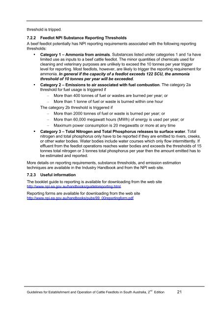 Guidelines for Establishment and Operation of Cattle Feedlots in ...