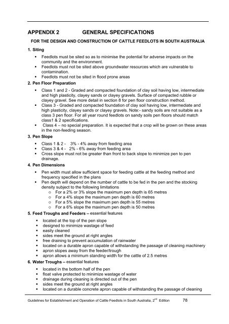 Guidelines for Establishment and Operation of Cattle Feedlots in ...