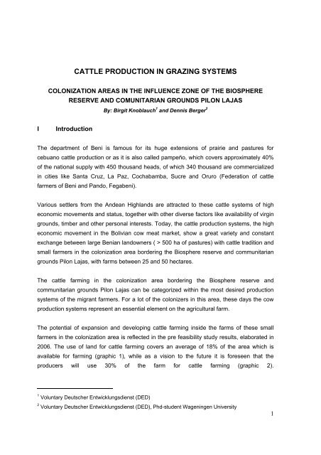 CATTLE PRODUCTION IN GRAZING SYSTEMS - CDM