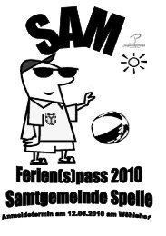 Das Programm von SAM 2010 im Detail - Samtgemeinde Spelle