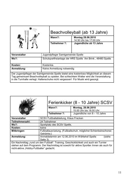 Das Programm von SAM 2010 im Detail - Samtgemeinde Spelle