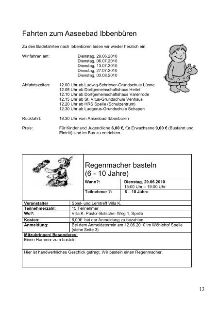 Das Programm von SAM 2010 im Detail - Samtgemeinde Spelle