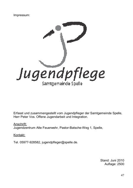 Das Programm von SAM 2010 im Detail - Samtgemeinde Spelle