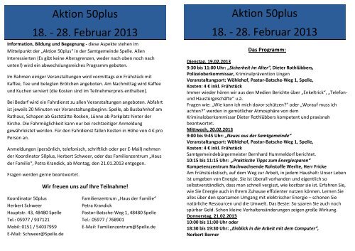 Aktion 50plus - Samtgemeinde Spelle