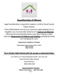 Guardianship of Minors - Duval County Public Schools