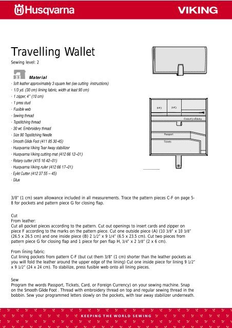 Print PDF with the instructions - Husqvarna Viking