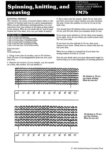 worksheet and assessment card masters - National STEM Centre