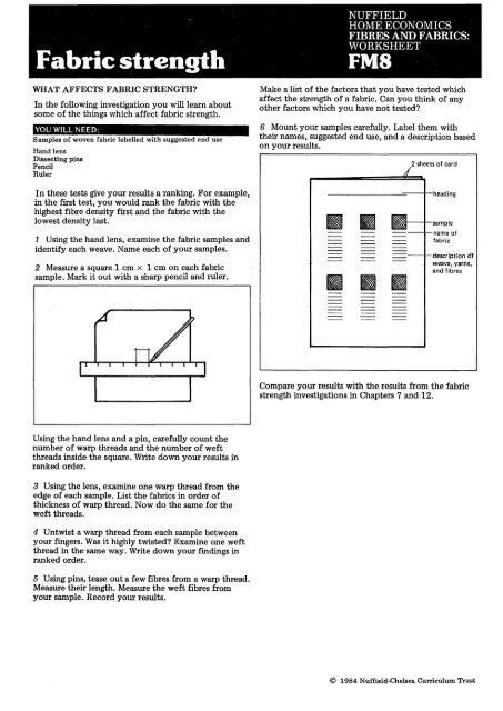 worksheet and assessment card masters - National STEM Centre