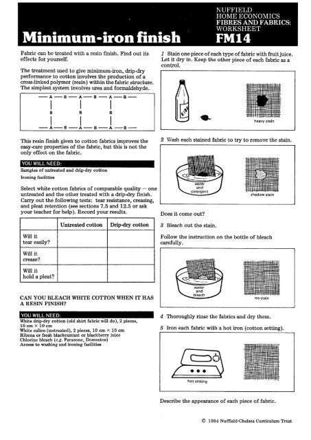 worksheet and assessment card masters - National STEM Centre