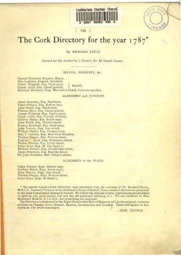 Lucas's Cork Directory PDF - Cork Past and Present
