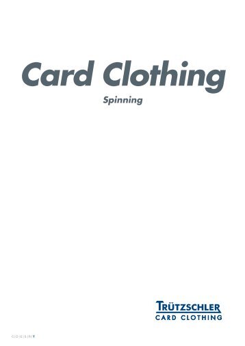 Kimyasal tarak Spinning - Trützschler Card Clothing GmbH