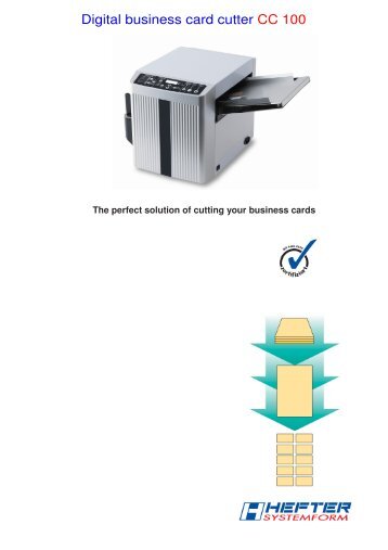 Digital business card cutter CC 100 - HEFTER Systemform