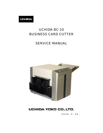 UCHIDA BC-10 BUSINESS CARD CUTTER SERVICE MANUAL