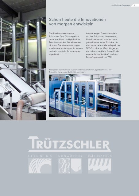 Chemiekarde Nonwovens - Trützschler Card Clothing GmbH