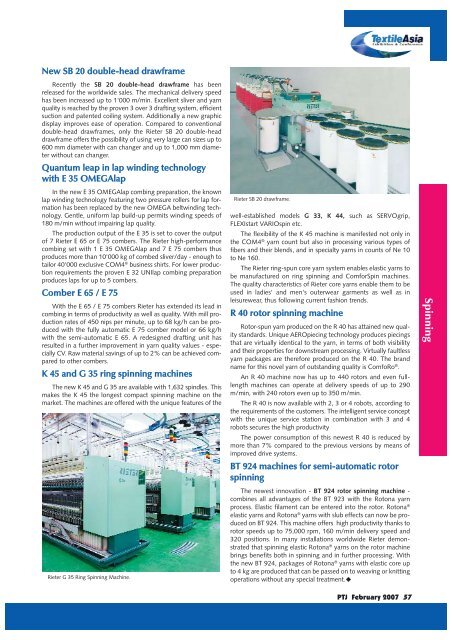 56-57-Spinning + TA - Rieter:Spinning.qxd - Pakistan Textile Journal