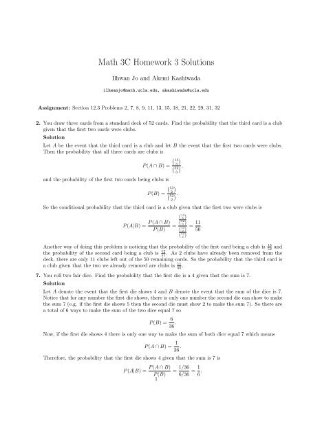 Math 3C Homework 3 Solutions