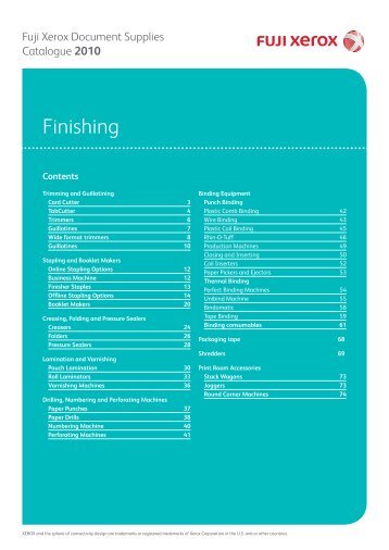Finishing solutions - Fuji Xerox Supplies