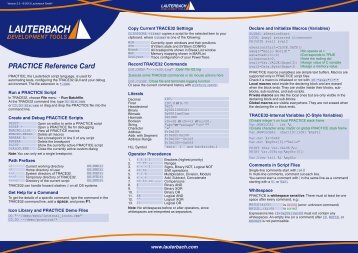 PRACTICE Reference Card - Lauterbach