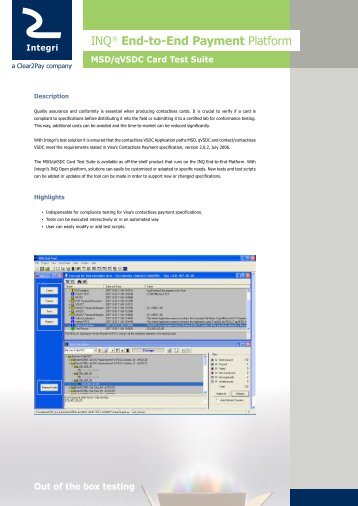 MSD/qVSDC Card Test Suite - Integri