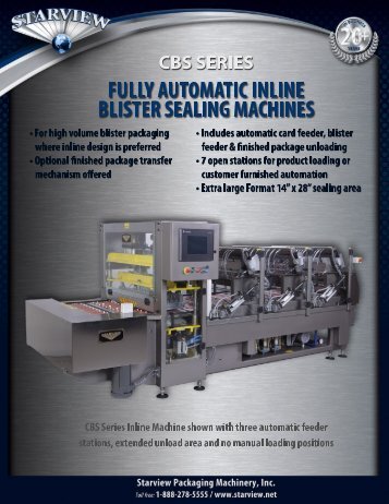 Fully Automatic Inline Blister Packaging Machines - Starview ...