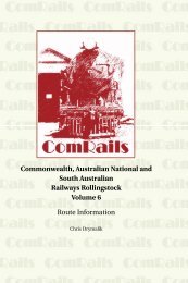 Comrails6 - Route Information - Commonwealth, Australian National ...