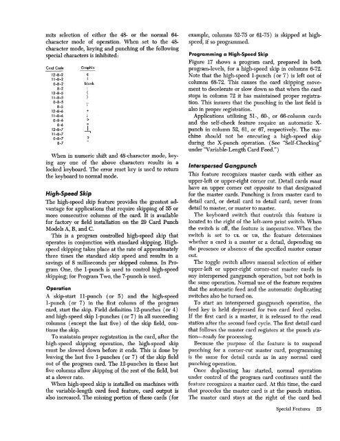 Reference Manual IBM 29 Card Punch - Mass:Werk