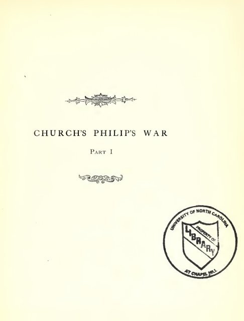 The history of King Philip's War