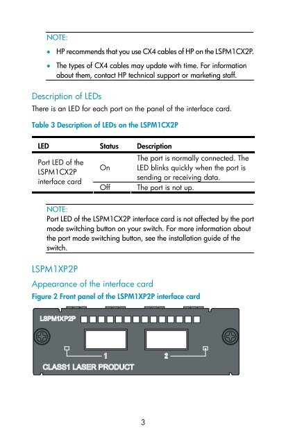 HP CX4 & XFP Interface Cards User Guide - HP Business Support ...