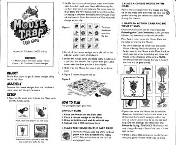 Mouse Trap Card Game Instructions - Hasbro