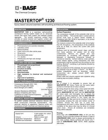 mastertop 1230 tds - BASF Construction Chemicals Pacific