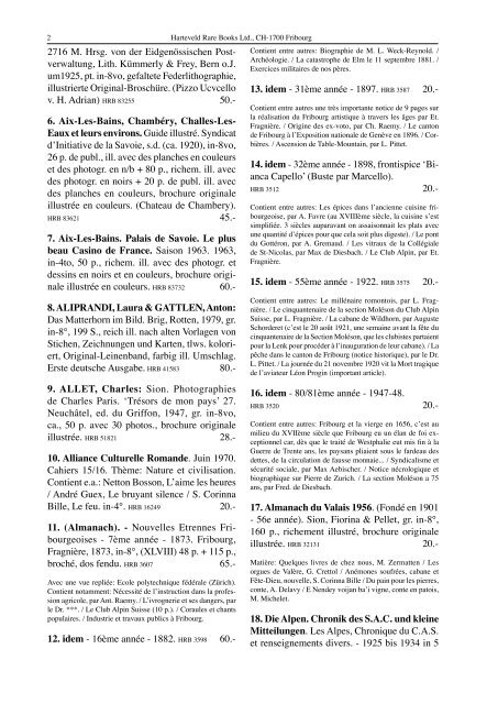 Catalogue 209 Alpinisme - Tourisme - Harteveld Rare Books Ltd.