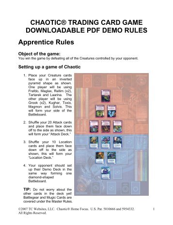 chaotic card game gameaplay