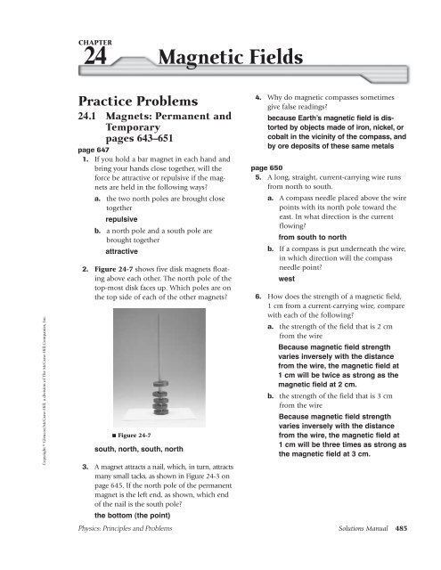 Magnetic forces exerted in the case of two floating magnets i and