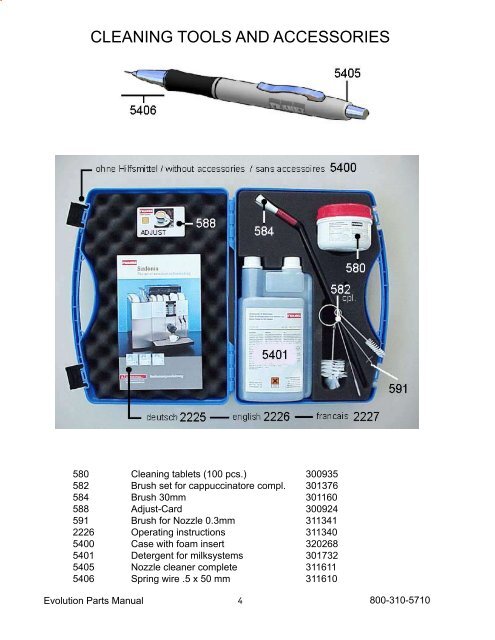 Franke Evolution Parts Manual - Laniel