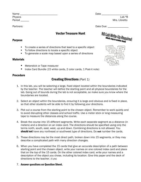 Vector Treasure Hunt Creating Directions Part 1