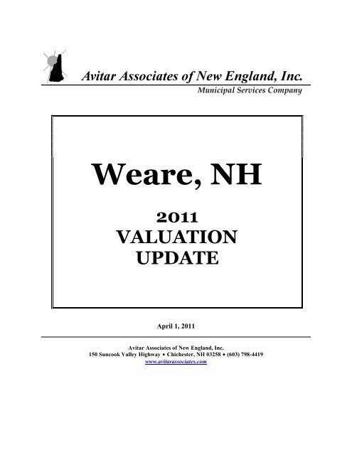 2011 Valuation Update Manual - Town of Weare - NH.gov