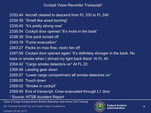 Class E Cargo Compartment Smoke Detection - Fire Safety Branch ...