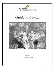 Guide to Camps - Girl Scouts of West Central Florida