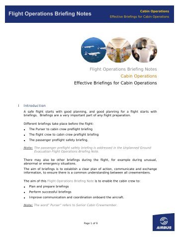 Effective Briefing for Cabin Operations - Airbus