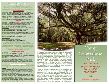 Lodging & Rental Rates - Camp Chowenwaw Park - Clay County!