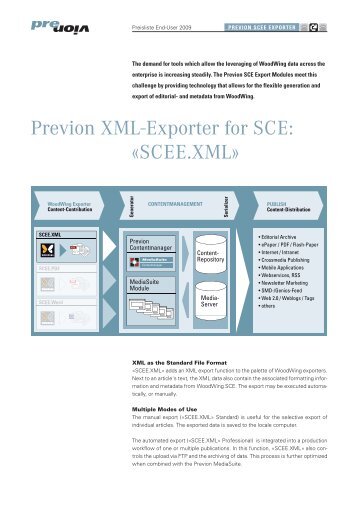 Previon XML-Exporter for SCE: «SCEE.XML» - Previon AG