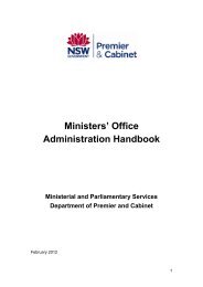 Ministers' Office Administration Handbook - NSW Department of ...