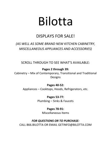 DISPLAYS FOR SALE! - Bilotta Kitchen Design Center