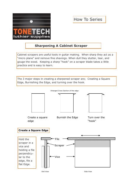 Sharpening A Cabinet Scraper Tonetech Luthier Supplies