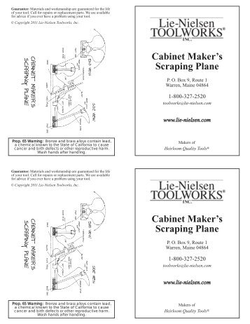 85 Cabinet Maker's Scraping Plane.indd - Axminster Tool Centre